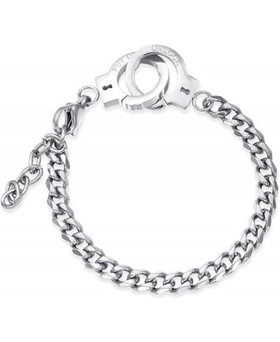 6mm & 10mm Stainless Steel Handcuff Interlocking Infinity Style Chain Link Bracelet $10.77 Link