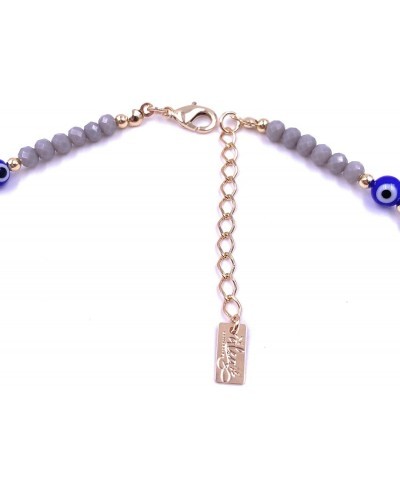 Evil Eye Pendant Necklace Beaded Chain Blue Cubic Zirconia Lucky Amulet Gargantilla Protectora $29.38 Pendant Necklaces