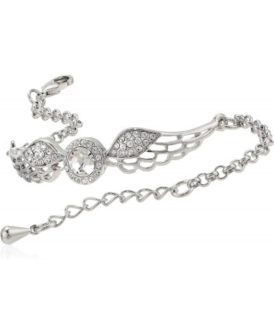 Crystals White Angel Wings Bangle Bracelet 18K White Gold Plated for Women $20.30 Bangle