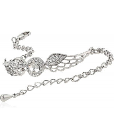 Crystals White Angel Wings Bangle Bracelet 18K White Gold Plated for Women $20.30 Bangle