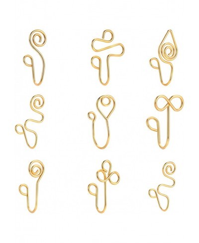 9Pcs African Nose Cuff Non Piercing for Women Fake Nose Cuffs for Non Pierced Nose (9 Gold Nose Cuff) $11.58 Faux Body Pierci...