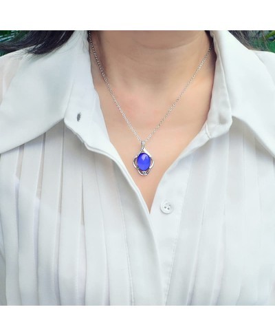 Oval Color Changing Mood Stone Pendant Mood Necklace on 18 inches Chain+2 inches extender Gifts for Women Girls Multi Color $...