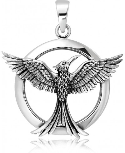 Sterling Silver 925 Celtic Phoenix Firebird Bird of Paradise Pendant $30.31 Pendants & Coins