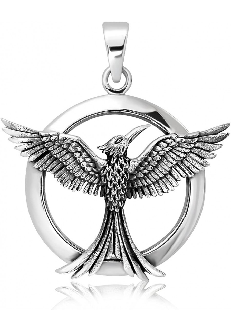 Sterling Silver 925 Celtic Phoenix Firebird Bird of Paradise Pendant $30.31 Pendants & Coins