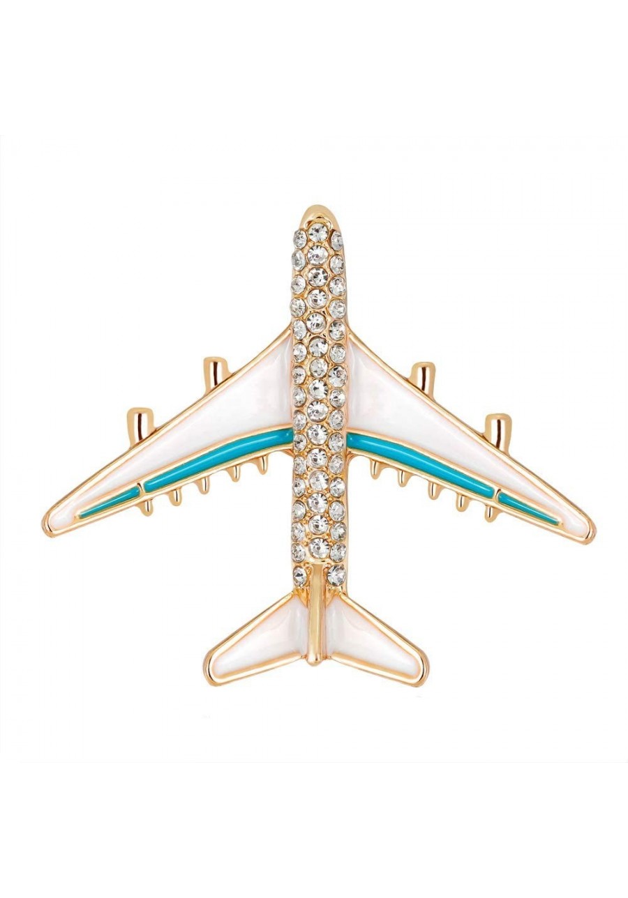 Rhinestone Aircraft Airplane Brooch Pins Women Breastpin Corsage Girls Jewelry Gift $6.27 Brooches & Pins