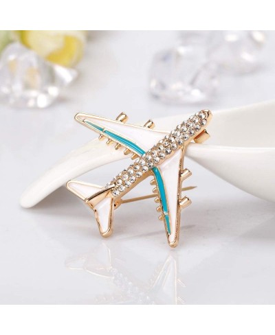 Rhinestone Aircraft Airplane Brooch Pins Women Breastpin Corsage Girls Jewelry Gift $6.27 Brooches & Pins