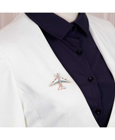 Rhinestone Aircraft Airplane Brooch Pins Women Breastpin Corsage Girls Jewelry Gift $6.27 Brooches & Pins