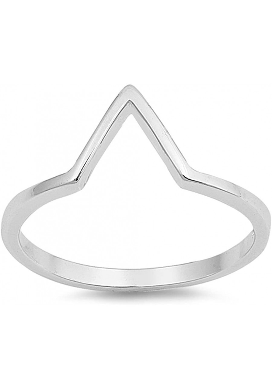 Pointed Chevron Thumb Stackable Ring New .925 Sterling Silver Band Sizes 3-10 $17.21 Bands