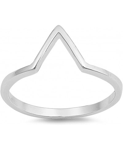 Pointed Chevron Thumb Stackable Ring New .925 Sterling Silver Band Sizes 3-10 $17.21 Bands