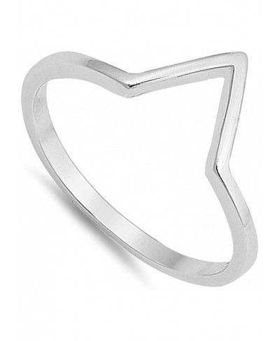 Pointed Chevron Thumb Stackable Ring New .925 Sterling Silver Band Sizes 3-10 $17.21 Bands