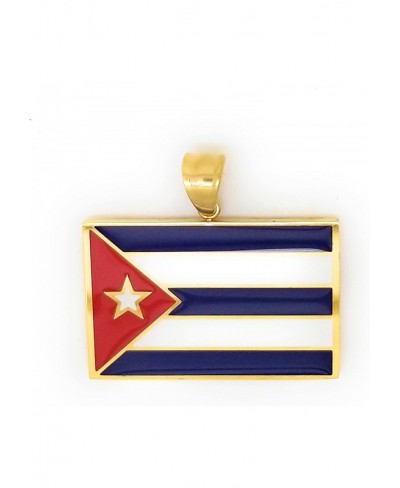 14kt GP Cuba Flag Stainless Steel & Gold - Bandera De Cuba Dije Oro Acero Quirurgico $16.03 Pendants & Coins