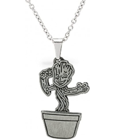 Dancing Groot Pendant Necklace - Marvel Comics Artwork Stainless Steel Design $16.97 Collars