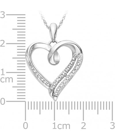 Sterling Silver Round Diamond in Heart Pendant (1/10 cttw) $40.59 Pendant Necklaces