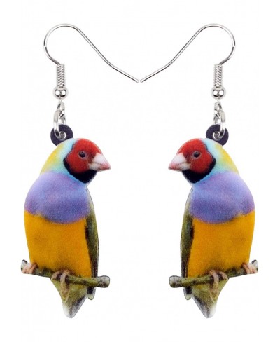 Acrylic Australian Gouldian Finch Bird Earrings Dangle Drop Jewelry For Women Girls Nice Gift $8.65 Drop & Dangle