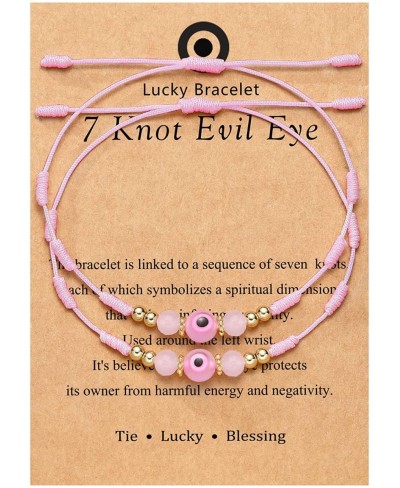 Good Luck Evil Eye 7 Knot Bracelets Adjustable Red String Amulet Gifts for Women Men Boys Girls $10.07 Link