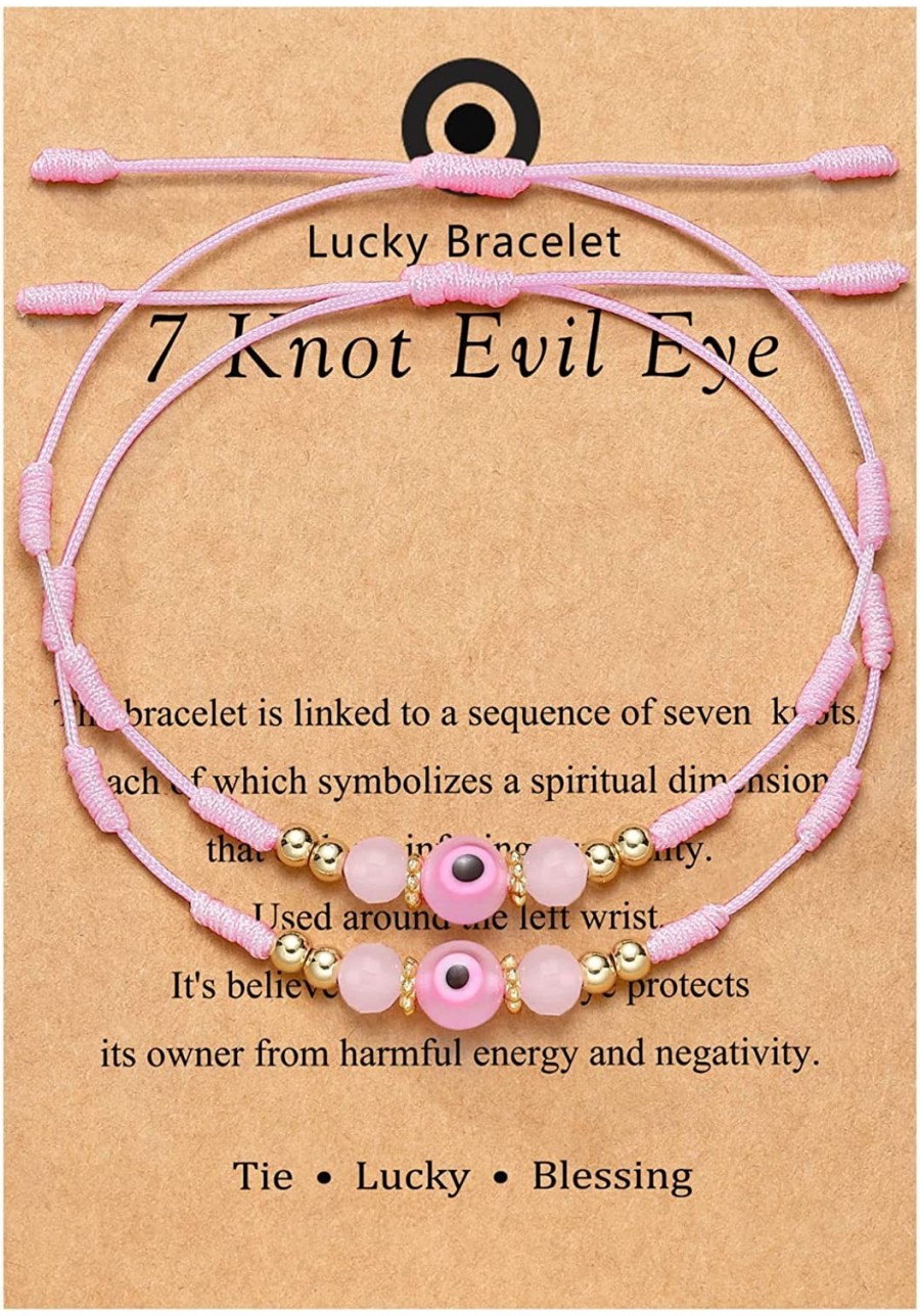 Good Luck Evil Eye 7 Knot Bracelets Adjustable Red String Amulet Gifts for Women Men Boys Girls $10.07 Link