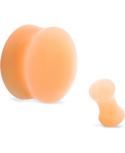 Peach Flesh Tone Silicone Double Flared Plugs Sold as a Pair (14mm (9/16")) $14.88 Piercing Jewelry