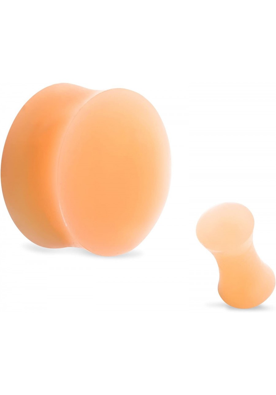 Peach Flesh Tone Silicone Double Flared Plugs Sold as a Pair (14mm (9/16")) $14.88 Piercing Jewelry