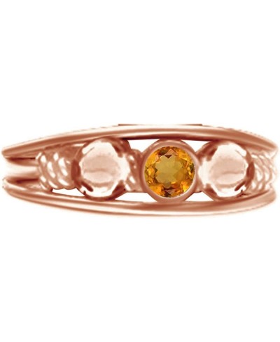 Round Cut Bezel Set Simulated Birthstone Fashion Toe Ring in 14k Rose Gold Over Sterling Silver Jewelry for Women $46.15 Toe ...