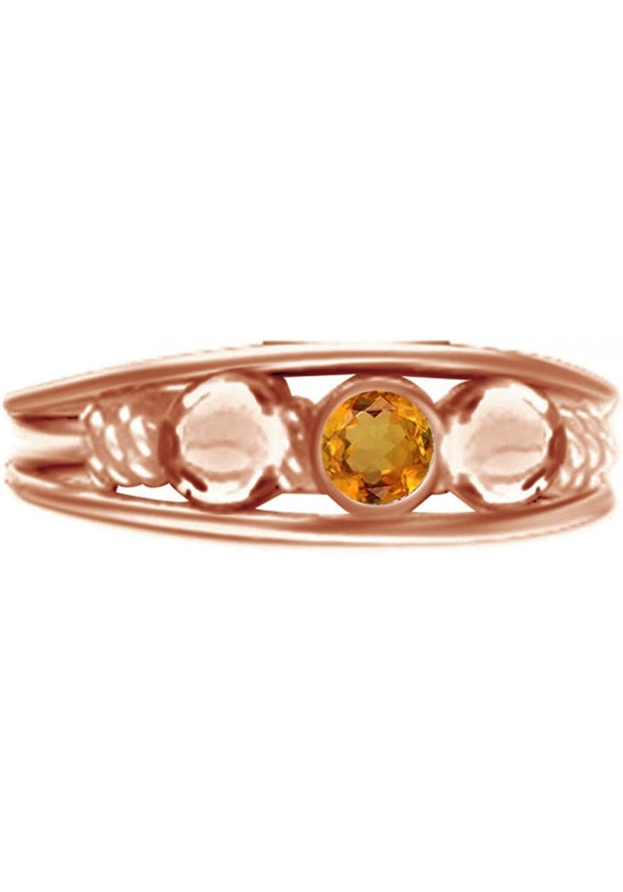 Round Cut Bezel Set Simulated Birthstone Fashion Toe Ring in 14k Rose Gold Over Sterling Silver Jewelry for Women $46.15 Toe ...