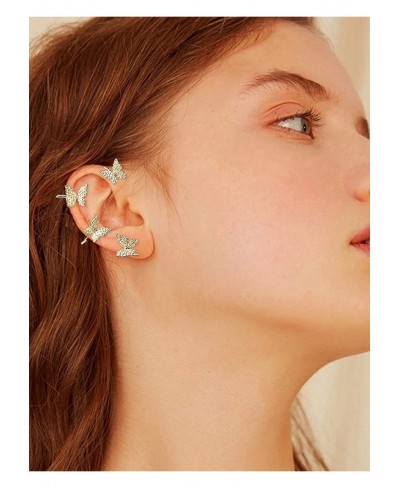 Butterfly Ear Cuff Earrings for Women Zircon Butterfly Earrings Around Ear Butterfly Bow Wrap Crawler Earrings for Girls $10....