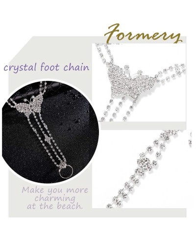 Boho Pearl Anklet Chains White Bling Starfish Rhinestone Barefoot Chain Vintage Foot Jewelry Anklets Sandals Wedding Beach Je...