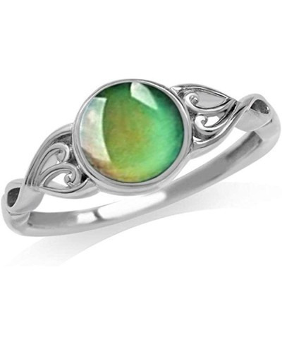 Silver Vintage Temperature Sensitive Color Changing Mood Ring Classical Eternity Engagement Wedding Band Ring for Women $8.30...