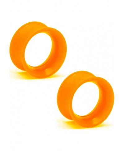 Pair of UV Silicone Double Flared Skin Eyelets - 00g UV Orange $18.12 Piercing Jewelry