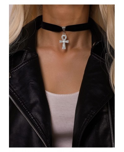 Gothic Cross Necklace Cross Choker Goth Jewelry Gift for Women $13.59 Chokers