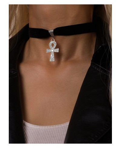 Gothic Cross Necklace Cross Choker Goth Jewelry Gift for Women $13.59 Chokers