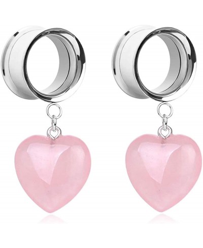 6-25mm Heart-Shaped Crystal Ear Gauges Tunnel Ear Plugs Ear Stretcher Ear Flesh Tunnels 1pair $6.91 Piercing Jewelry