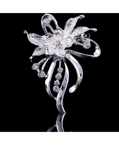 Brooch Pin Fashion Women Flower Glitter Rhinestone Inlaid Dress Suit Lapel Badge $5.62 Brooches & Pins