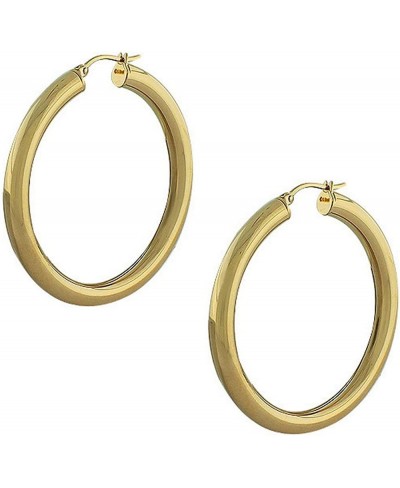 Stainless Steel Yellow Gold-Tone Classic Hoop Earrings $19.14 Hoop