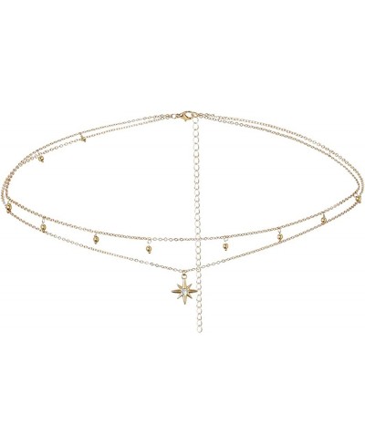 Layered Bead Belly Chain Gold Star Waist Chains Rhinestone Body Chain Jewelry Accessories for Women and Girls $7.70 Body Chains