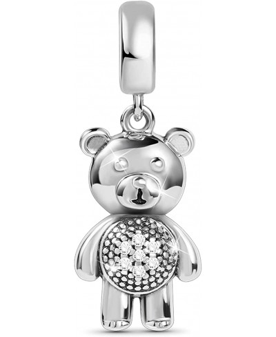 Little Bear Pendant Charm Bead Sterling Silver Dangle Charms Fit Bracelet/Necklace Jewelry Gift For Women Girls Wife Daughter...