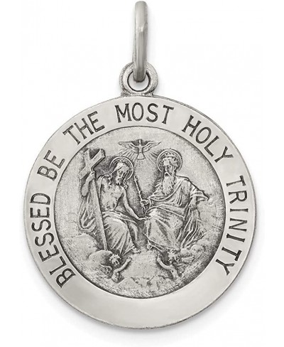 925 Sterling Silver Antiqued Holy Trinity Medal $37.33 Pendants & Coins