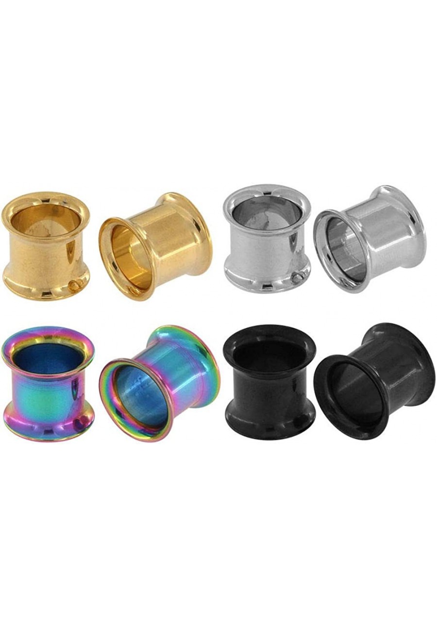 8 Pieces 8g-5/8 in Stainless Steel Double Flares Mixed Ear Tunnels Stretching Plugs Piercing E560 $12.95 Piercing Jewelry