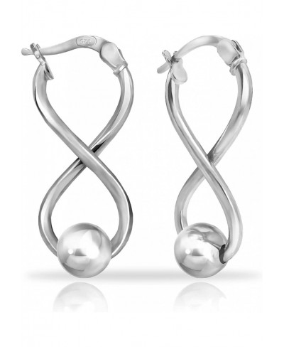 925 Sterling Silver Infinity Figure Eight 8 Bead Twisted Click-Top Drop Earrings for Women $23.13 Drop & Dangle