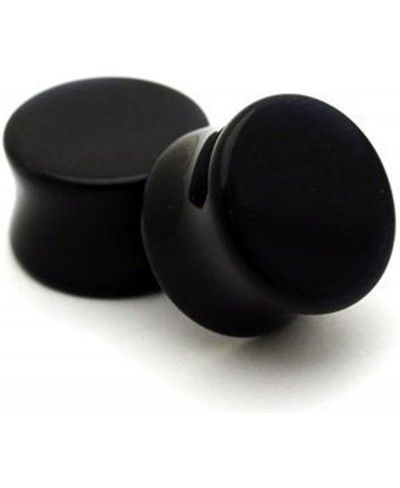 Black Agate Stone Plugs - 7/16 Inch (11mm) - Sold As a Pair $10.32 Piercing Jewelry
