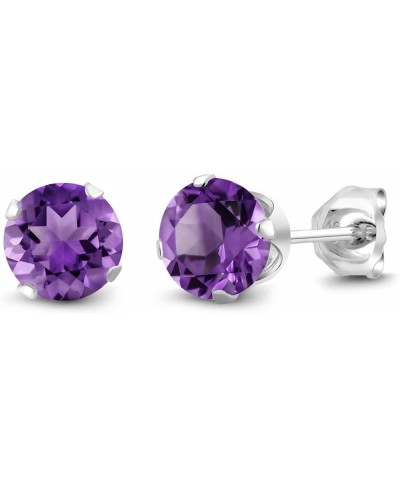 1.50 Ct Purple Amethyst Gemstone Birthstone 925 Sterling Silver 6.00MM Stud Earrings $13.92 Stud