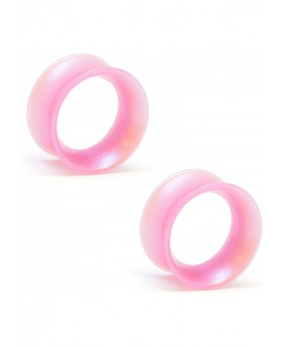 Pair of Silicone Double Flared Skin Eyelets - 7/16" Wearable Length - 5/16" Shell Pink Pearl $20.55 Piercing Jewelry