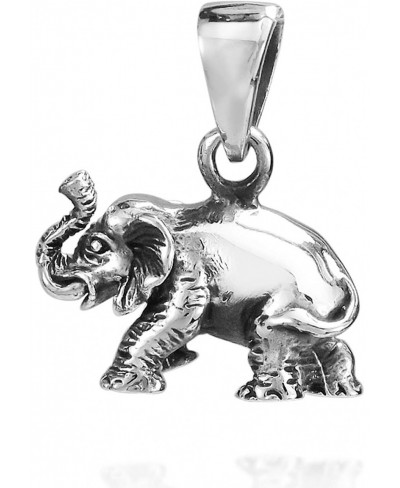 3D Wild Elephant .925 Sterling Silver Pendant Elephant Pendant Sterling Silver Pendant Necklace for Women Sterling Silver Ele...