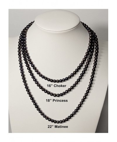 5-8mm Black Freshwater Cultured Pearl Necklaces for Women 16-48 Inch AA Quality $33.05 Pearl Strands