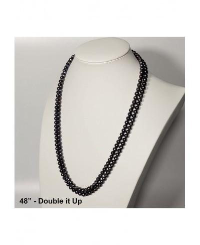 5-8mm Black Freshwater Cultured Pearl Necklaces for Women 16-48 Inch AA Quality $33.05 Pearl Strands