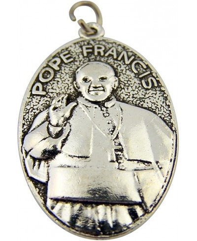 Silver Tone Pope Francis with Saint Francis of Assisi Medal 1 3/4 Inch $10.26 Pendants & Coins