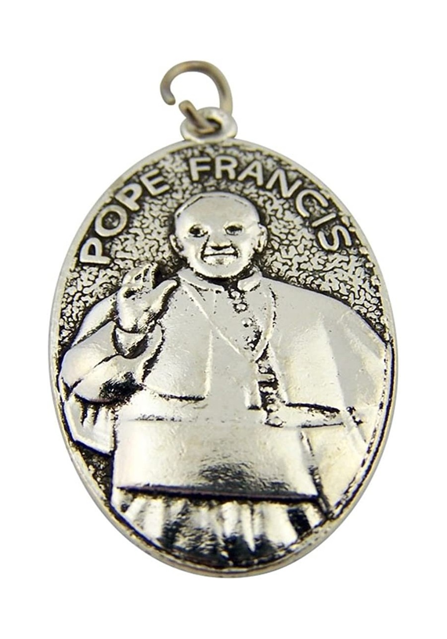 Silver Tone Pope Francis with Saint Francis of Assisi Medal 1 3/4 Inch $10.26 Pendants & Coins