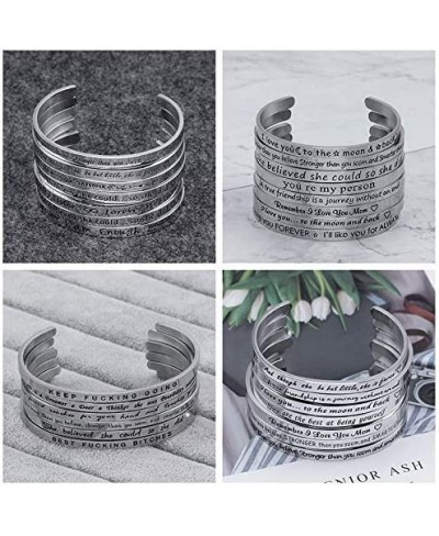 6MM 8MM Personalized Inspirational Bracelets Custom Engraved Name Mantra Quote Any Message Bangle Cuff Customizable $24.02 Cuff