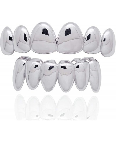 18k Gold Plated Teeth Grillz for Men Women Top and Bottom Grills Set $14.14 Dental Grills