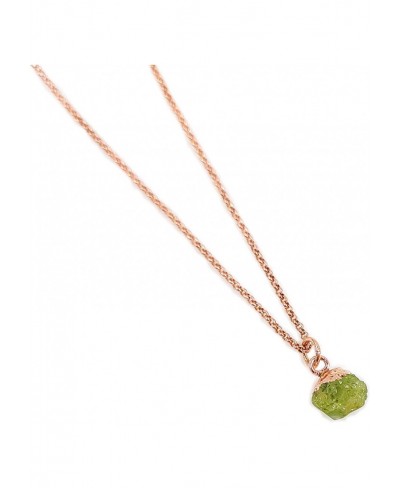 Natural Raw Crystal Necklace Rough Peridot Necklace Peridot Copper Jewelry August Birthstone Statement Peridot Pendant Boho G...