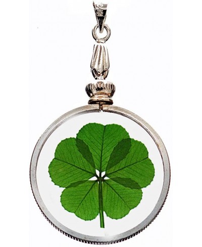 Clovers Online Genuine 5 Leaf Clover Silver Charm Pendant $26.39 Pendants & Coins